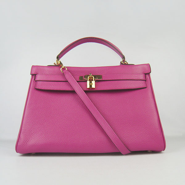 High Quality Hermes Kelly 35cm Togo Leather Bag Peach 6308